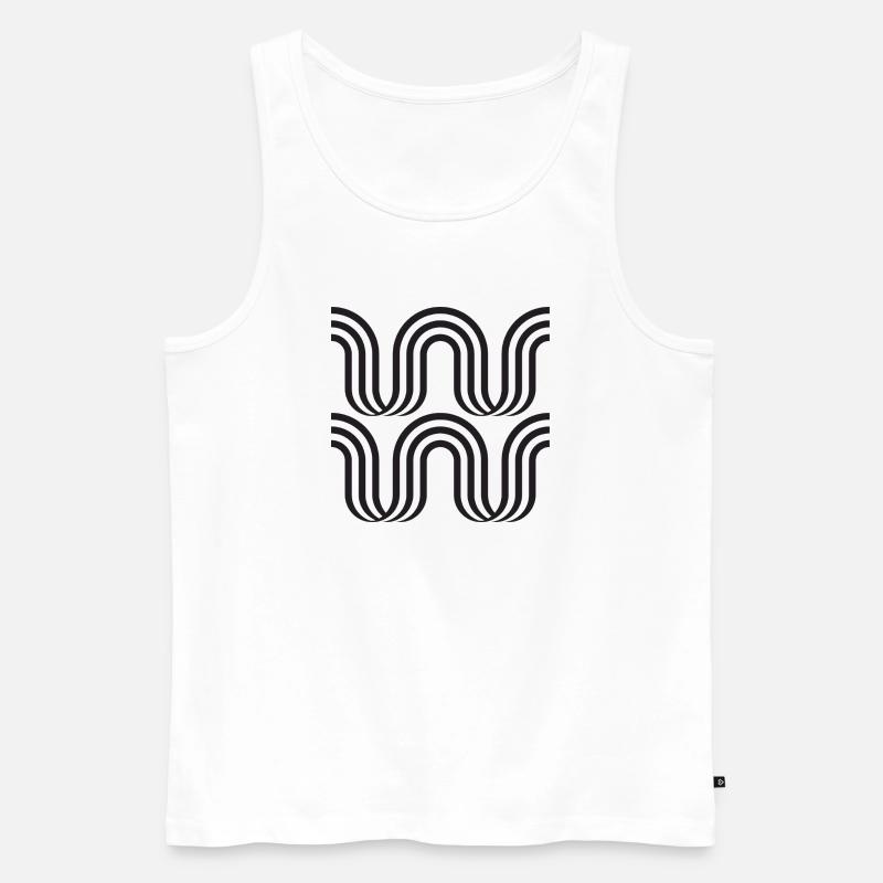 Wellenbogen-monochromes Muster - Männer Premium Bio Tank Top - Weiß