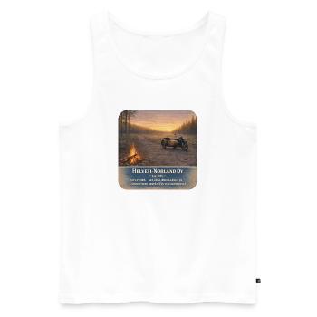 Helveti-Norland OY: Sivupyörä 1955 - Männer Premium Bio Tank Top - Weiß - Vorne - Michal (187cm)