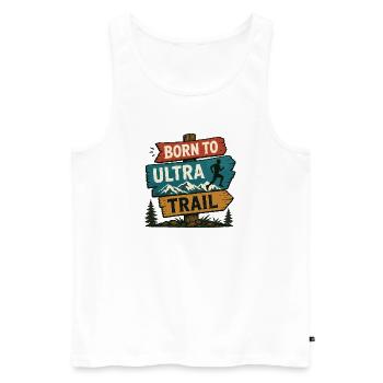 Born to Ultra Trail - Men's Premium Organic Tank Top - white - Front - Michal (187cm)