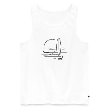 Surfen Skizze - Männer Premium Bio Tank Top - Weiß - Vorne - AI Model Male 178 light (178cm)