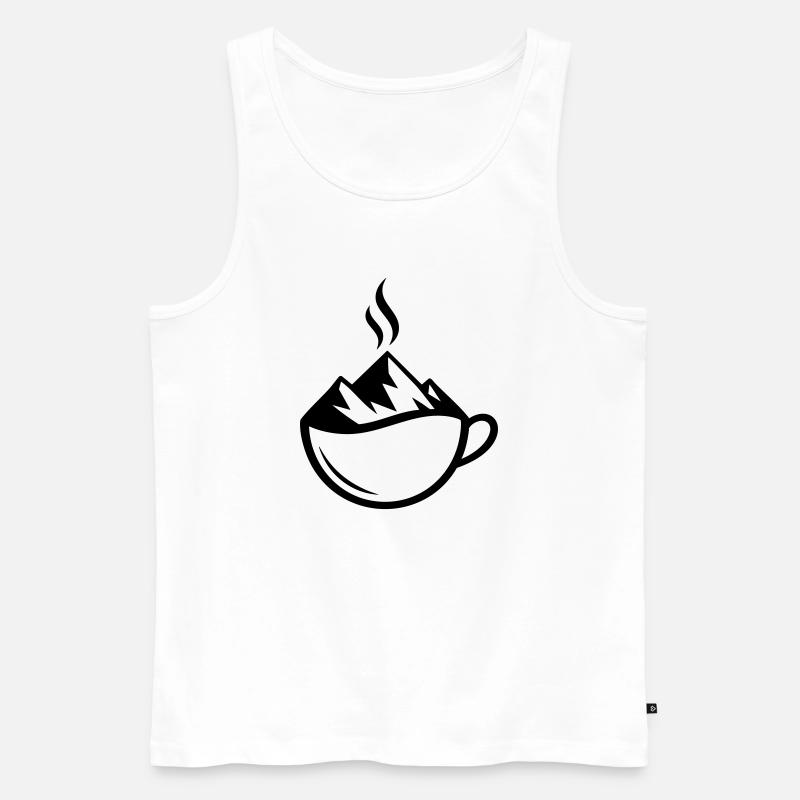 Berg Kaffee Outdoor Tasse - Männer Premium Bio Tank Top - Weiß