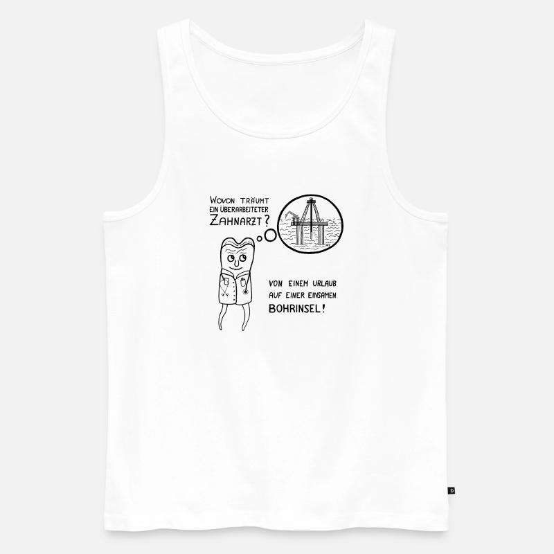 zahnarzt-bohrinsel - Männer Premium Bio Tank Top - Weiß