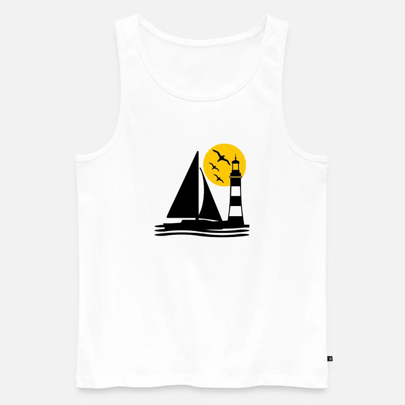 Segeln - Männer Premium Bio Tank Top - Weiß