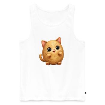 Cute Potato Cat - Men's Premium Organic Tank Top - white - Front - AI Model Male 178 light (178cm)