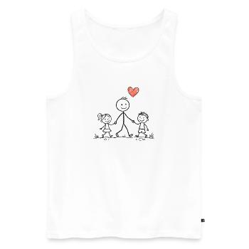 Family Love, Best Dad, Best Mom, Gift - Men's Premium Organic Tank Top - white - Front - Michal (187cm)