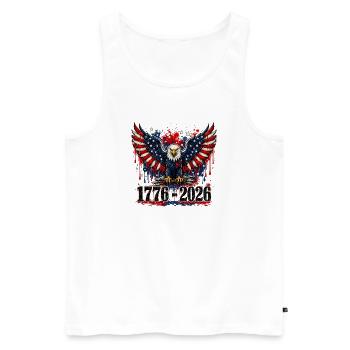 Eagle Patriot 1776–2026 - Men's Premium Organic Tank Top - white - Front - AI Model Male 178 light (178cm)
