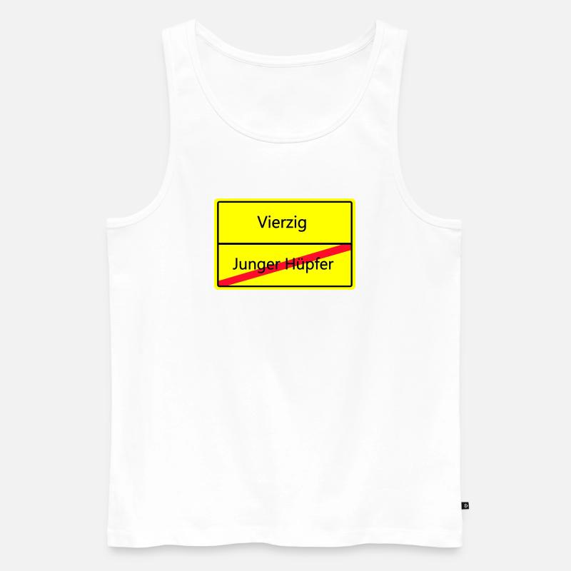 ortsschild_vierzig - Männer Premium Bio Tank Top - Weiß