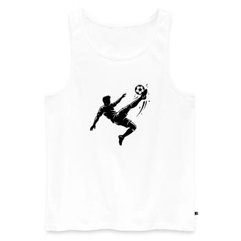 Overhead kick football silhouette - Men's Premium Organic Tank Top - white - Front - Michal (187cm)