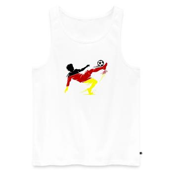 Retournée en pied aérien Allemagne Football - Débardeur bio Premium Homme - blanc - Devant - AI Model Male 178 light (178cm)