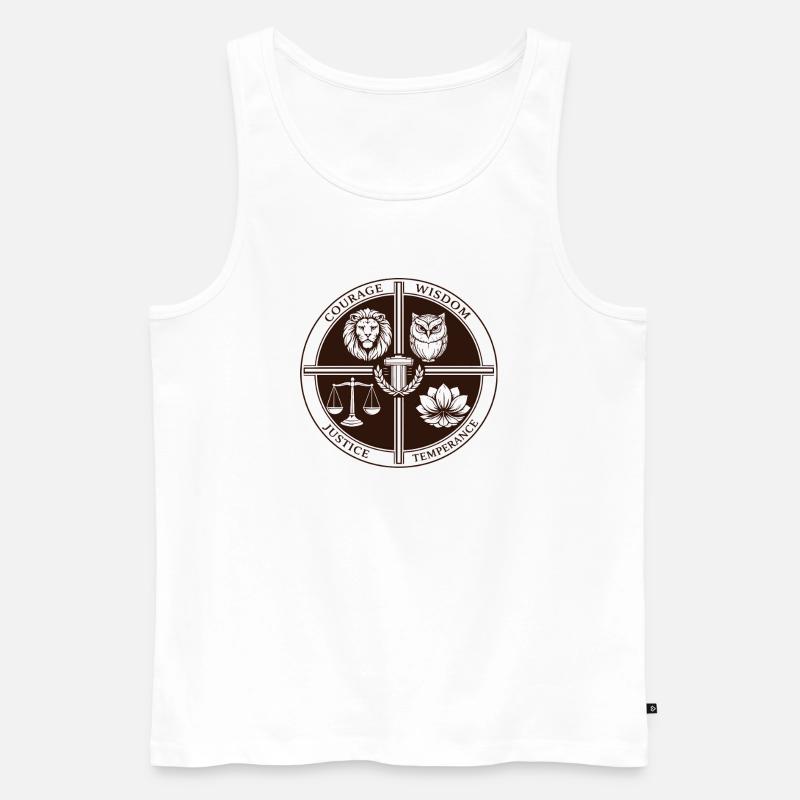 Stoische Vier Tugenden - Männer Premium Bio Tank Top - Weiß