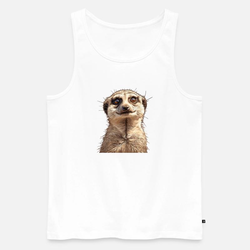 Meerkat Erdmännchen - Männer Premium Bio Tank Top - Weiß
