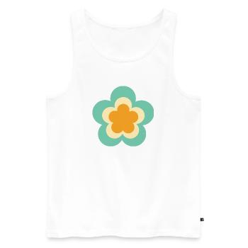 70s Flower Pattern Hippie Gift - Men's Premium Organic Tank Top - white - Front - AI Model Male 178 light (178cm)