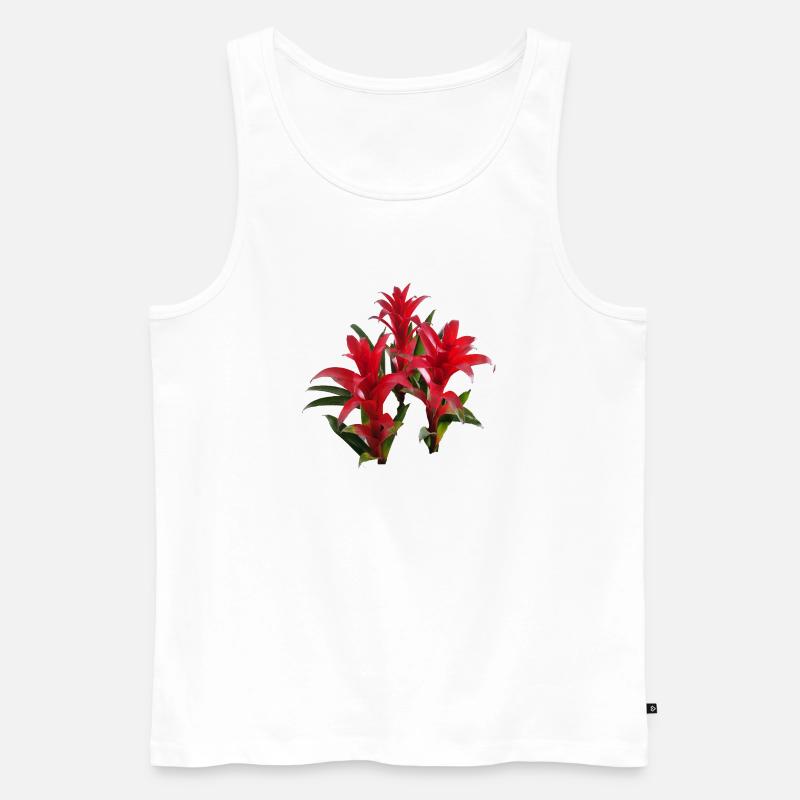 Vibrant_Red_Bromeliads - Männer Premium Bio Tank Top - Weiß