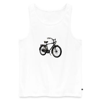 Vintage City Bike Silhouette - Men's Premium Organic Tank Top - white - Front - AI Model Male 178 light (178cm)