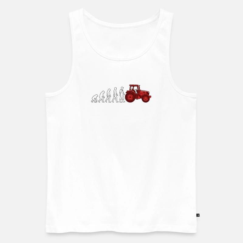 Evolution Farmer Farmer Traktor - Männer Premium Bio Tank Top - Weiß