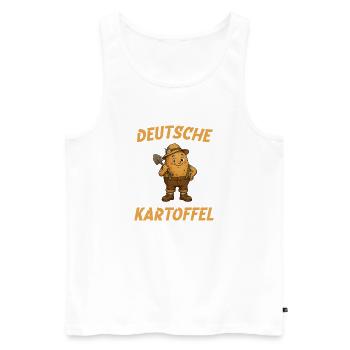 Deutsche Kartoffel mit Schaufel - Männer Premium Bio Tank Top - Weiß - Vorne - Michal (187cm)