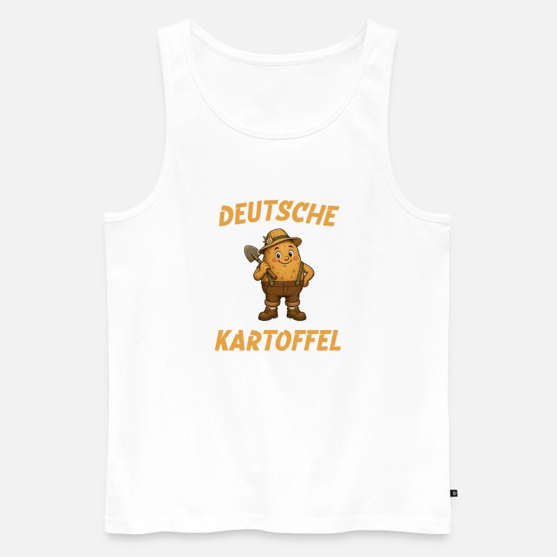 Deutsche Kartoffel mit Schaufel - Männer Premium Bio Tank Top - Weiß