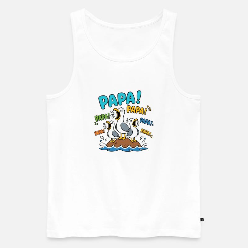 PAPA MÖWE - Männer Premium Bio Tank Top - Weiß