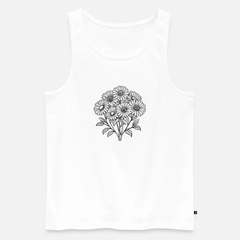 Gänseblümchenstrauß - Männer Premium Bio Tank Top - Weiß