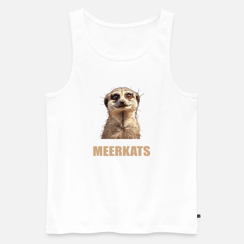 Suricate Erdmännchen - Débardeur bio Premium Homme - blanc