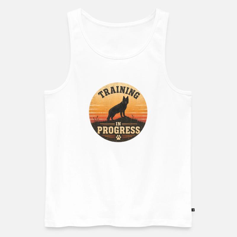 Training in Progress - Männer Premium Bio Tank Top - Weiß