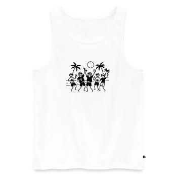 Party Group Beach - Men's Premium Organic Tank Top - white - Front - Michal (187cm)