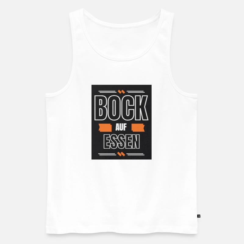 Bock auf Essen - Männer Premium Bio Tank Top - Weiß