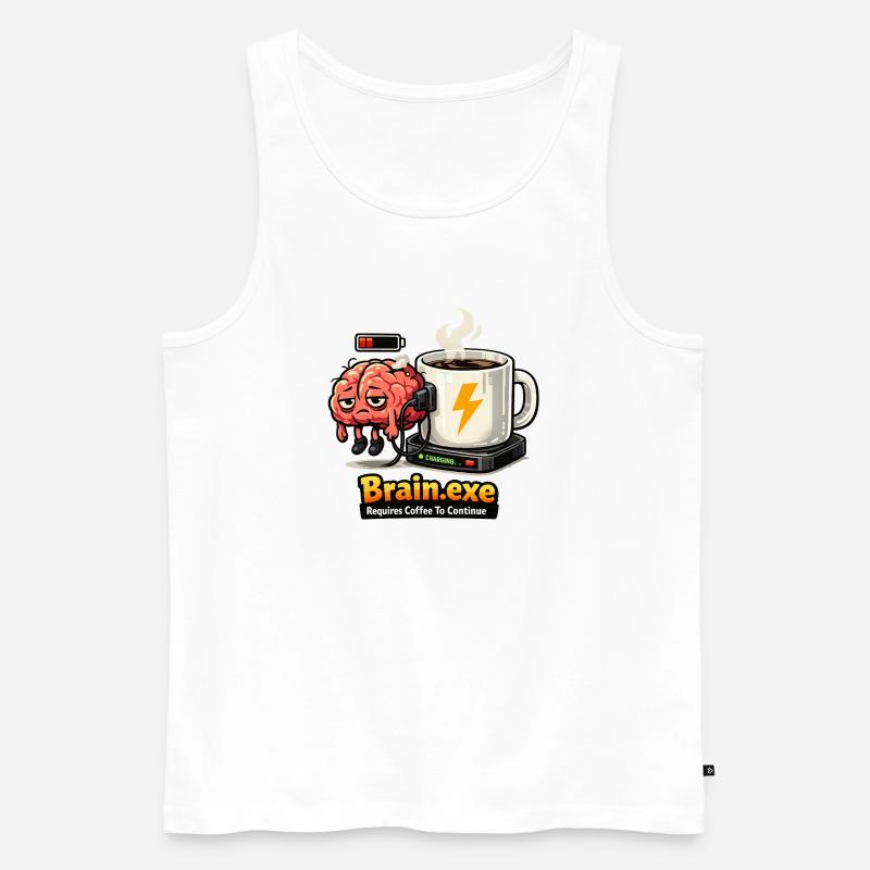 Coffee-driven brain - Men's Premium Organic Tank Top - white