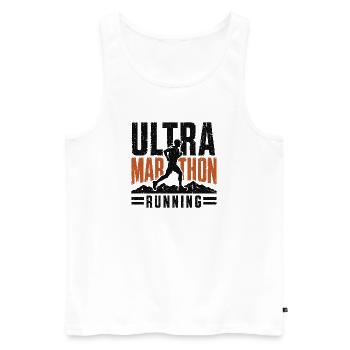 Course d’ultramarathon en détresse - Débardeur bio Premium Homme - blanc - Devant - AI Model Male 178 light (178cm)