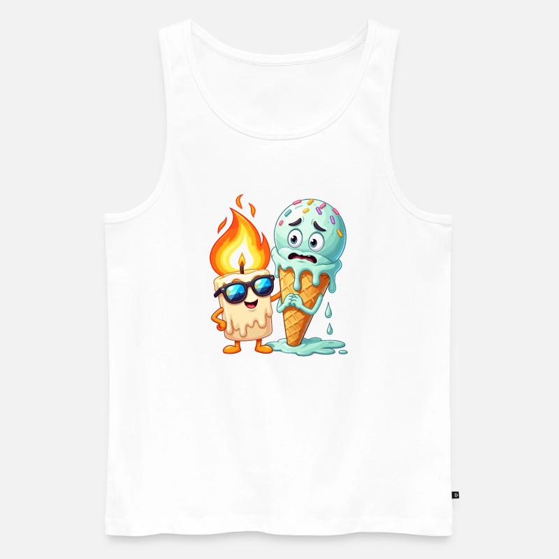 Flammenfreund Eiscreme Duo - Männer Premium Bio Tank Top - Weiß