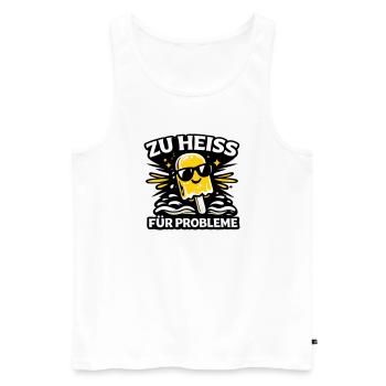 zu heiss für Probleme - Männer Premium Bio Tank Top - Weiß - Vorne - Michal (187cm)