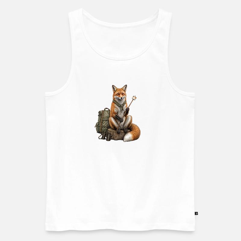 Fuchs-Camper-Entdecker wandern - Männer Premium Bio Tank Top - Weiß