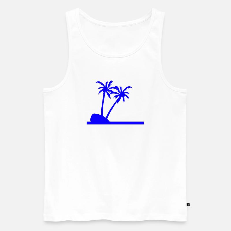 Palmen - Männer Premium Bio Tank Top - Weiß
