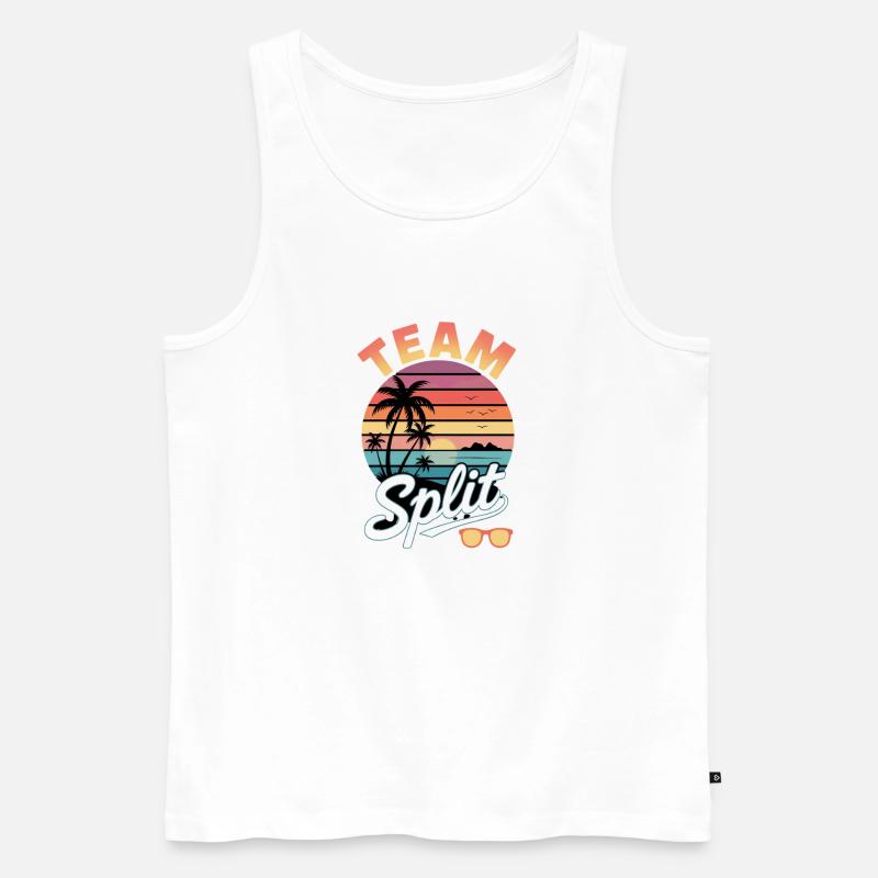 Team Split Sunset Tropics - Männer Premium Bio Tank Top - Weiß
