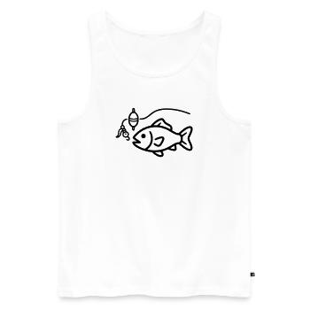 Pêche à l’hameçon Pêcheur pêcheur - Débardeur bio Premium Homme - blanc - Devant - Michal (187cm)