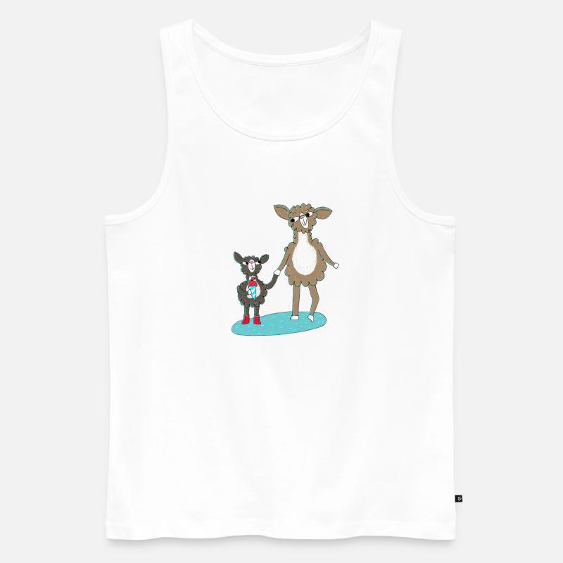Lama Einschulung - Männer Premium Bio Tank Top - Weiß