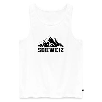 mountains_berge_schweiz - Männer Premium Bio Tank Top - Weiß - Vorne - Michal (187cm)