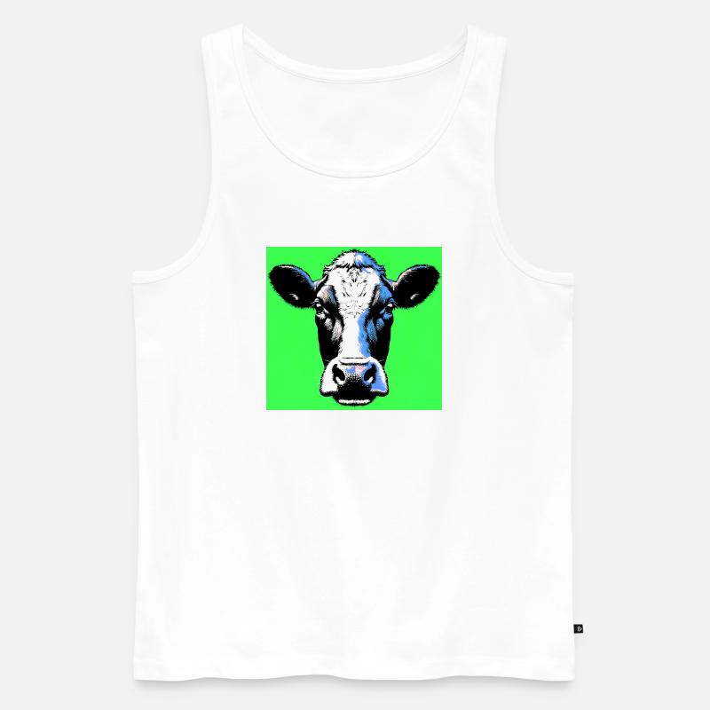 Kuh - Männer Premium Bio Tank Top - Weiß
