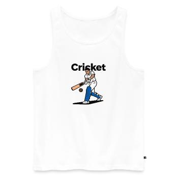 Cricket - Männer Premium Bio Tank Top - Weiß - Vorne - Michal (187cm)