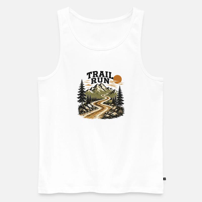 Trailrun - Männer Premium Bio Tank Top - Weiß