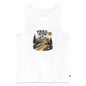 Course sur sentier - Débardeur bio Premium Homme - blanc - Devant - Michal (187cm)