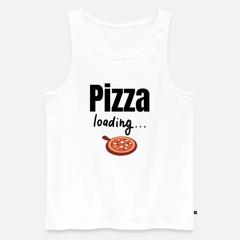 Pizza loading - Männer Premium Bio Tank Top - Weiß