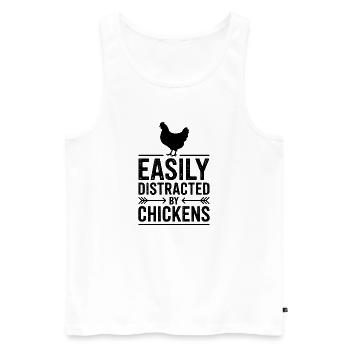 Chicken Sayings Chicken Funny Chicken Gift - Men's Premium Organic Tank Top - white - Front - Michal (187cm)