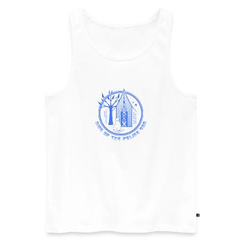 Rise of the Feline Era (für helle Hintergründe) - Männer Premium Bio Tank Top - Weiß - Vorne - AI Model Male 178 light (178cm)
