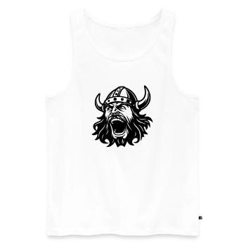Wikinger Black Head - Männer Premium Bio Tank Top - Weiß - Vorne - AI Model Male 178 light (178cm)