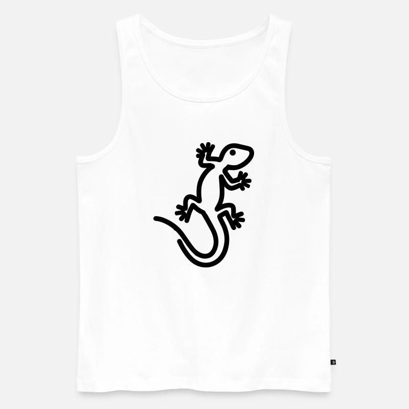 Eidechse - Männer Premium Bio Tank Top - Weiß