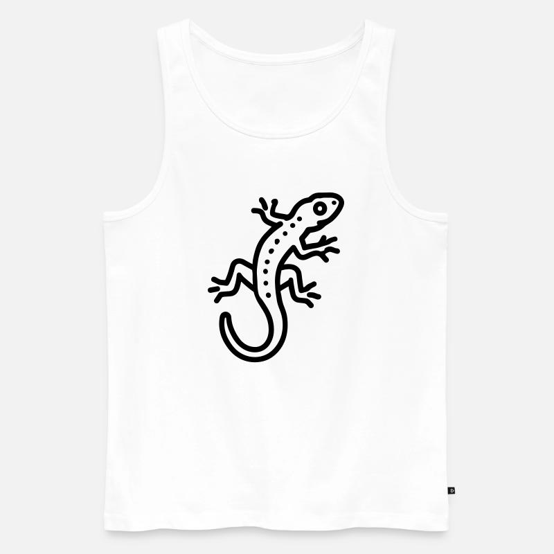 Eidechse - Männer Premium Bio Tank Top - Weiß
