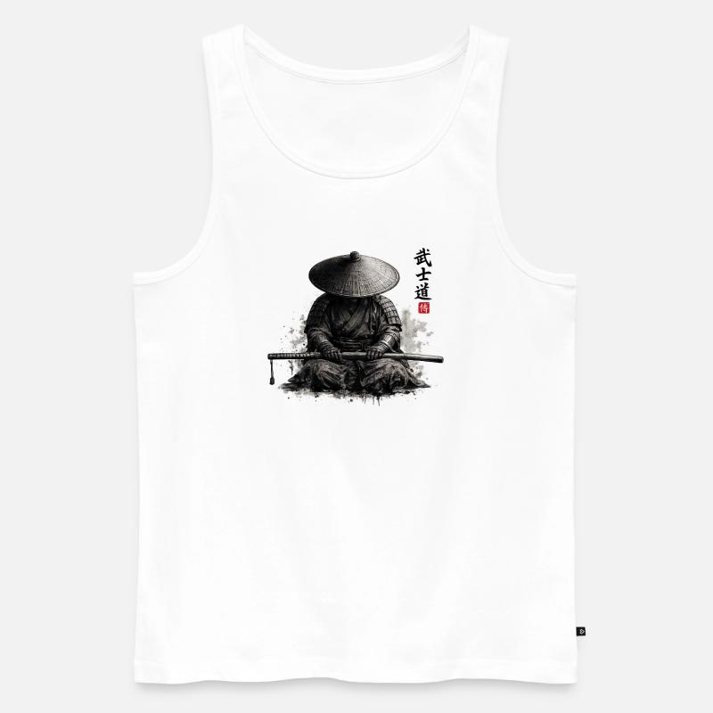 Samurai - Männer Premium Bio Tank Top - Weiß