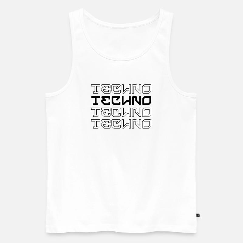 Techno-modernes Typografie-Logodesign - Männer Premium Bio Tank Top - Weiß