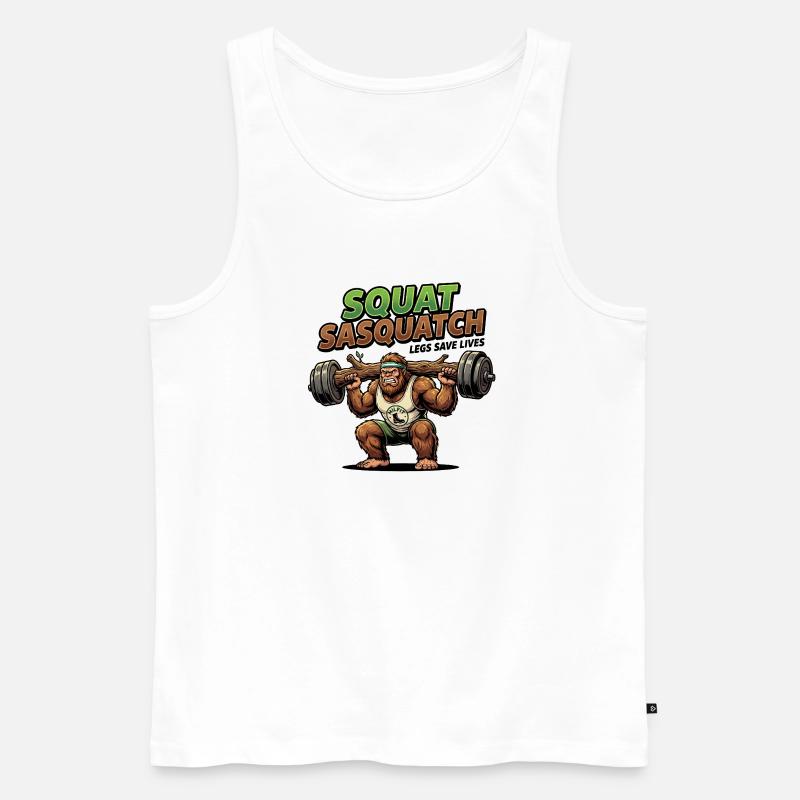 Sasquatch Squat Power - Männer Premium Bio Tank Top - Weiß
